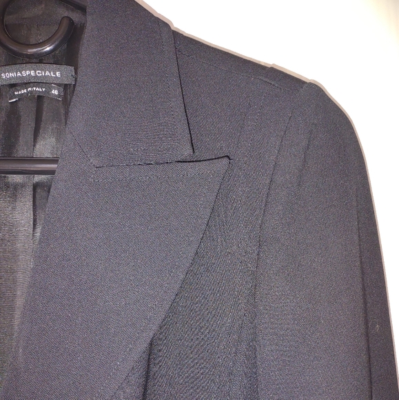 New w/o tags Sonia Speciale black long jacket/blazer EU 46/US 16! - Picture 7 of 9